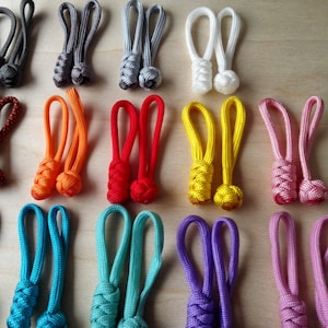 Set de 5 en 31 couleurs, Custom Zipper Pull, Paracord Dimond Zipper Pull, Paracord Snake Zipper Pull, Zipper Puller, Zipper Pull Paracord image 8