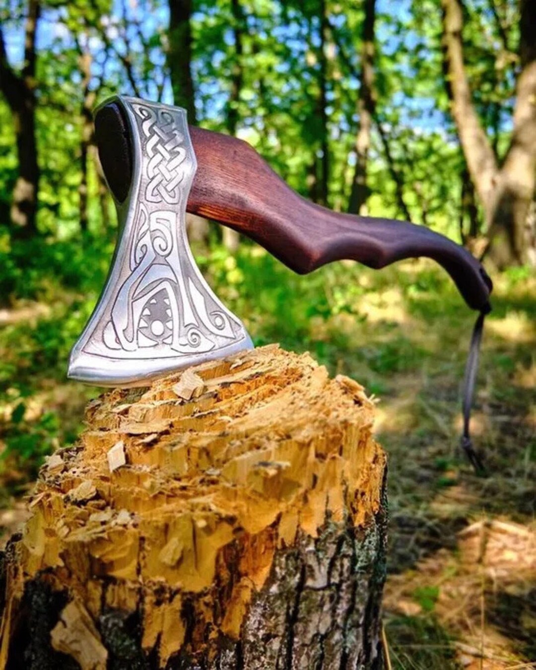 Viking Camping Axe, Hatchet Axe With Ash Wood Shaft