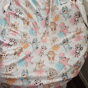 preorder daisy heeler 50x60 blanket, blue dog birthday gift, blue blanket for adults, blue blanket for girls, blue dog blanket for toddlers