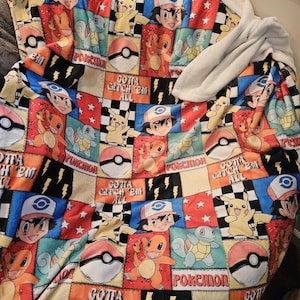 preorder (read description) catch them all 50x60 blanket, anime blanket, blanket for toddlers, blanket for boys, blanket for adults