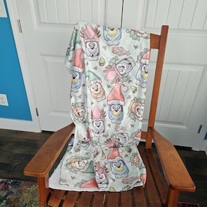 preorder christmas gnome blue heeler 50x60 minky blanket, blanket for adults, blanket for toddlers, blanket for girls, blanket for boys