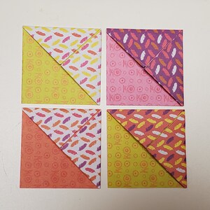 Segnalibro Origami Corner (set di 4), modelli 2x2 ", sapore per feste, regalo per bambini / insegnanti / amici, artigianato per raccolta fondi