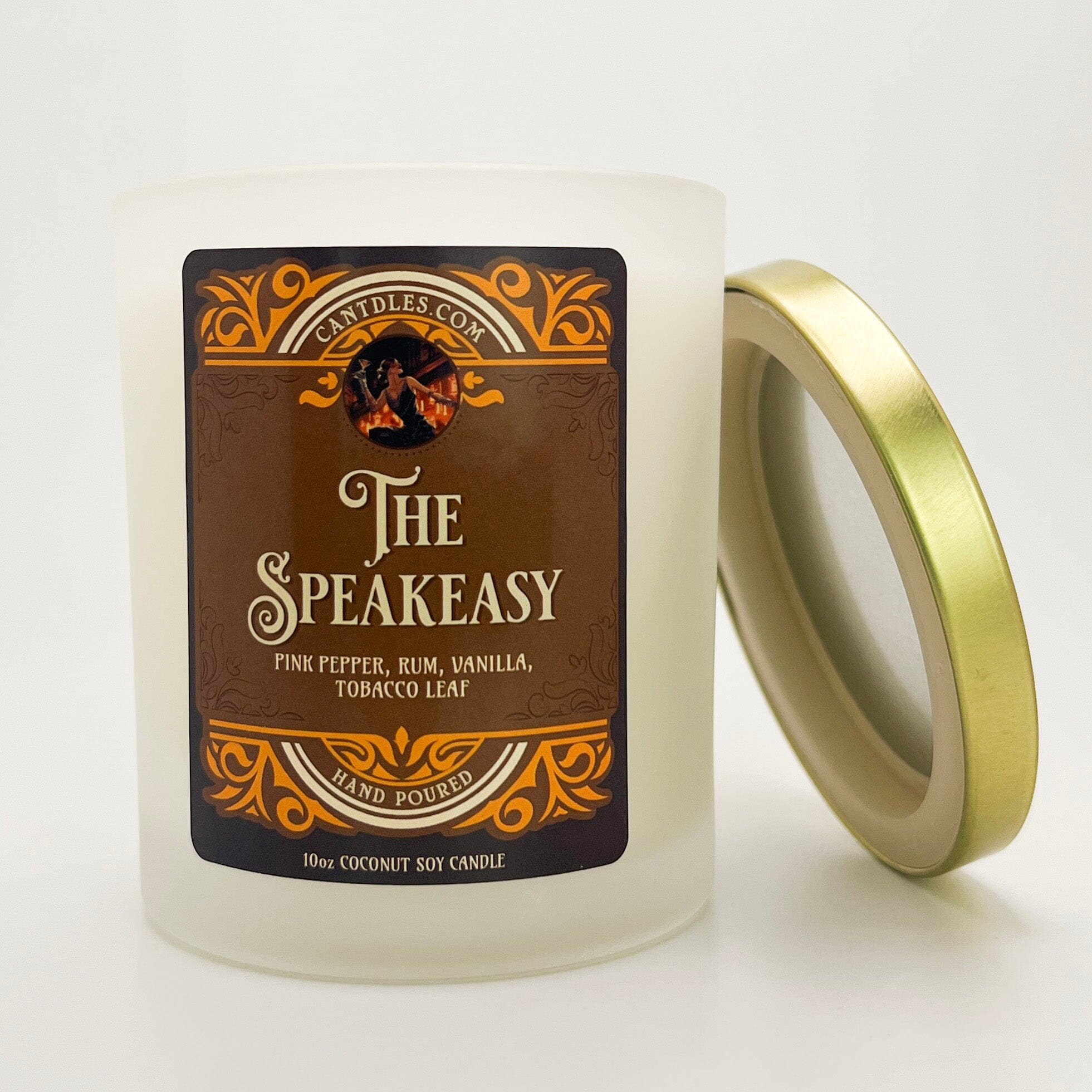 Masculine Scent Candle Roaring 20s Gatsby Gift Rum, Pink Pepper and