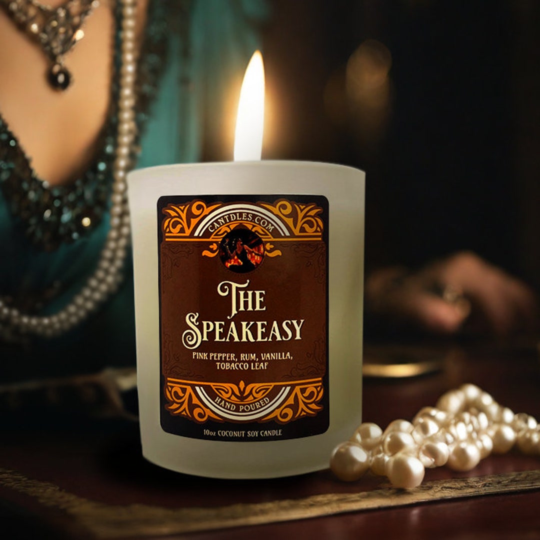 Masculine Scent Candle Roaring 20s Gatsby Gift Rum, Pink Pepper and