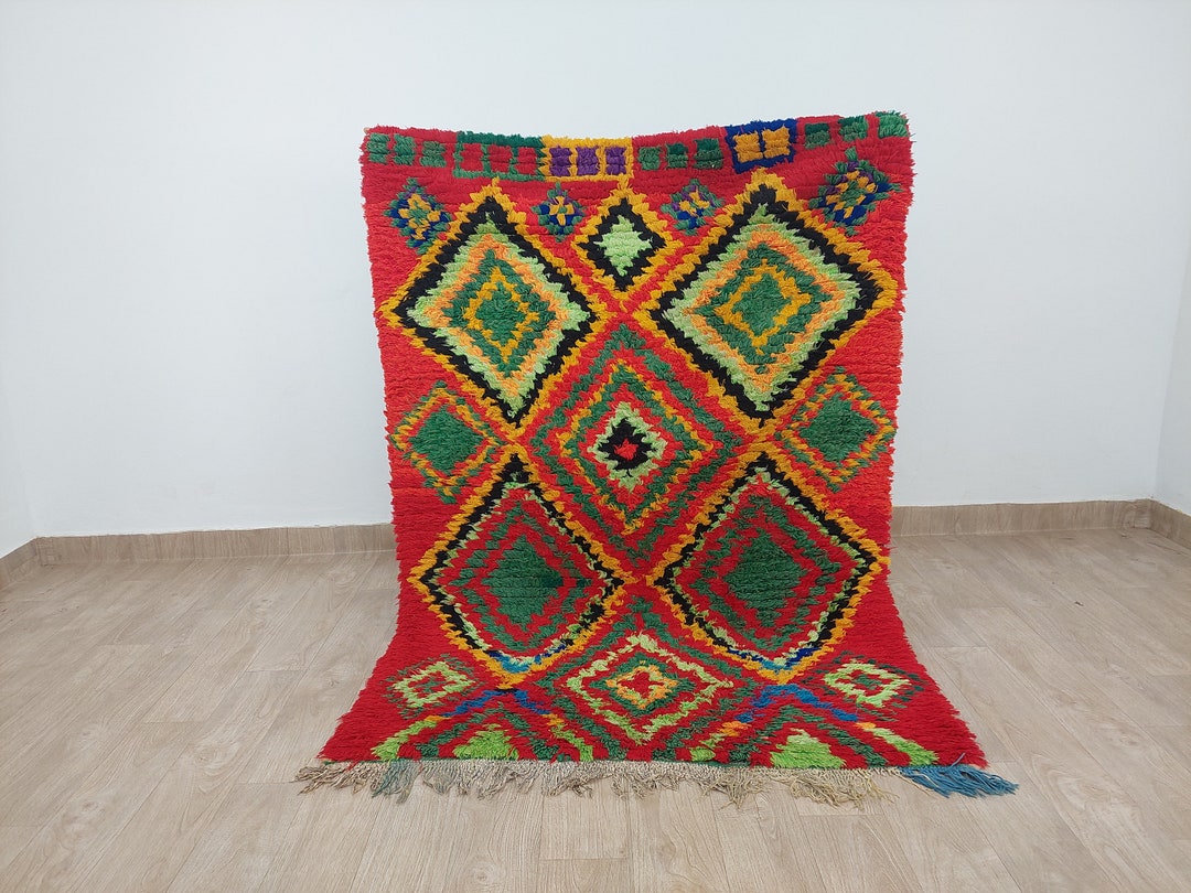 Vintage Boho Rug Artistic Rug Colorful Berber Rug Hand Etsy