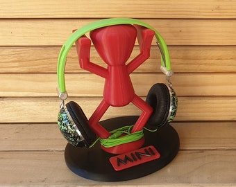 Humanoid Headphone Holder (Mini), 3D Printed Gaming Headset Stand, Custom Colours