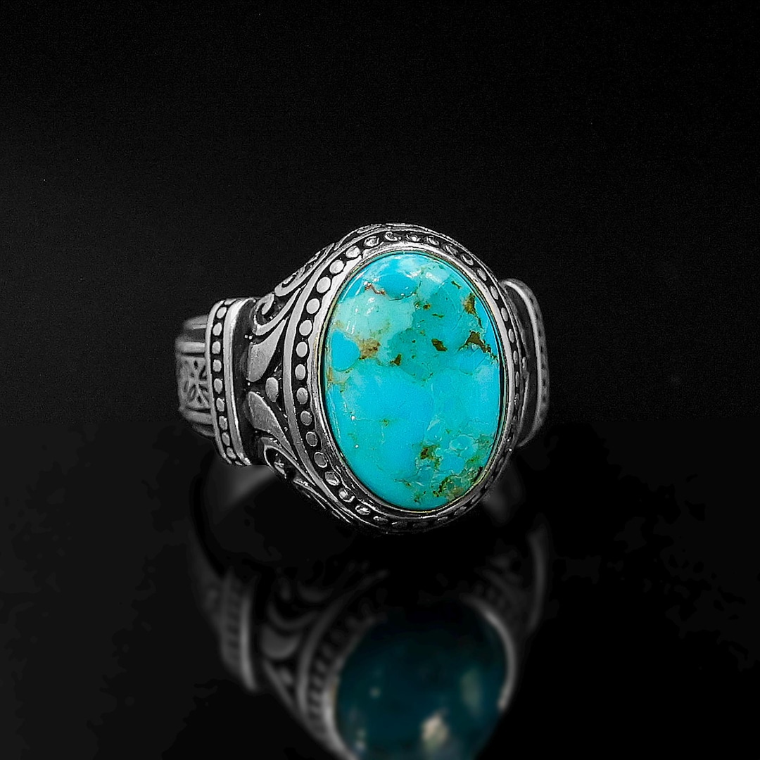 Handmade Sterling Silver Turquoise Ring: Boho Statement Jewelry - Etsy