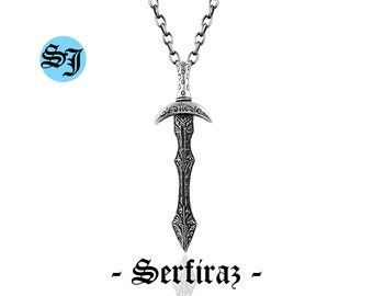 Handmade Sterling Silver Knight Sword Necklace - Medieval Jewelry