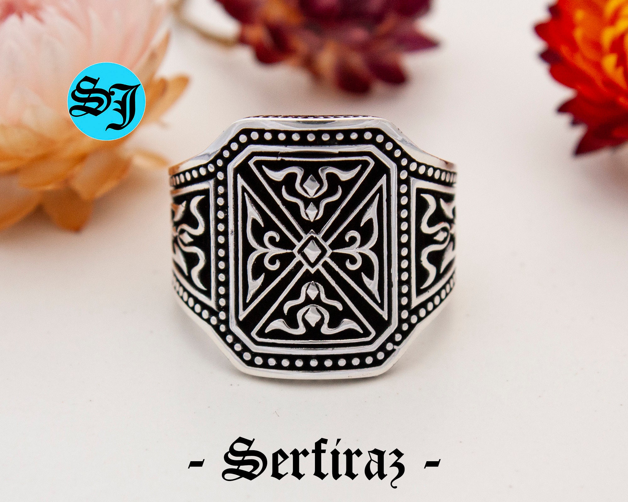 Celtic Knot 925K Sterling Silver Ring: Viking Shield Statement Jewelry ...
