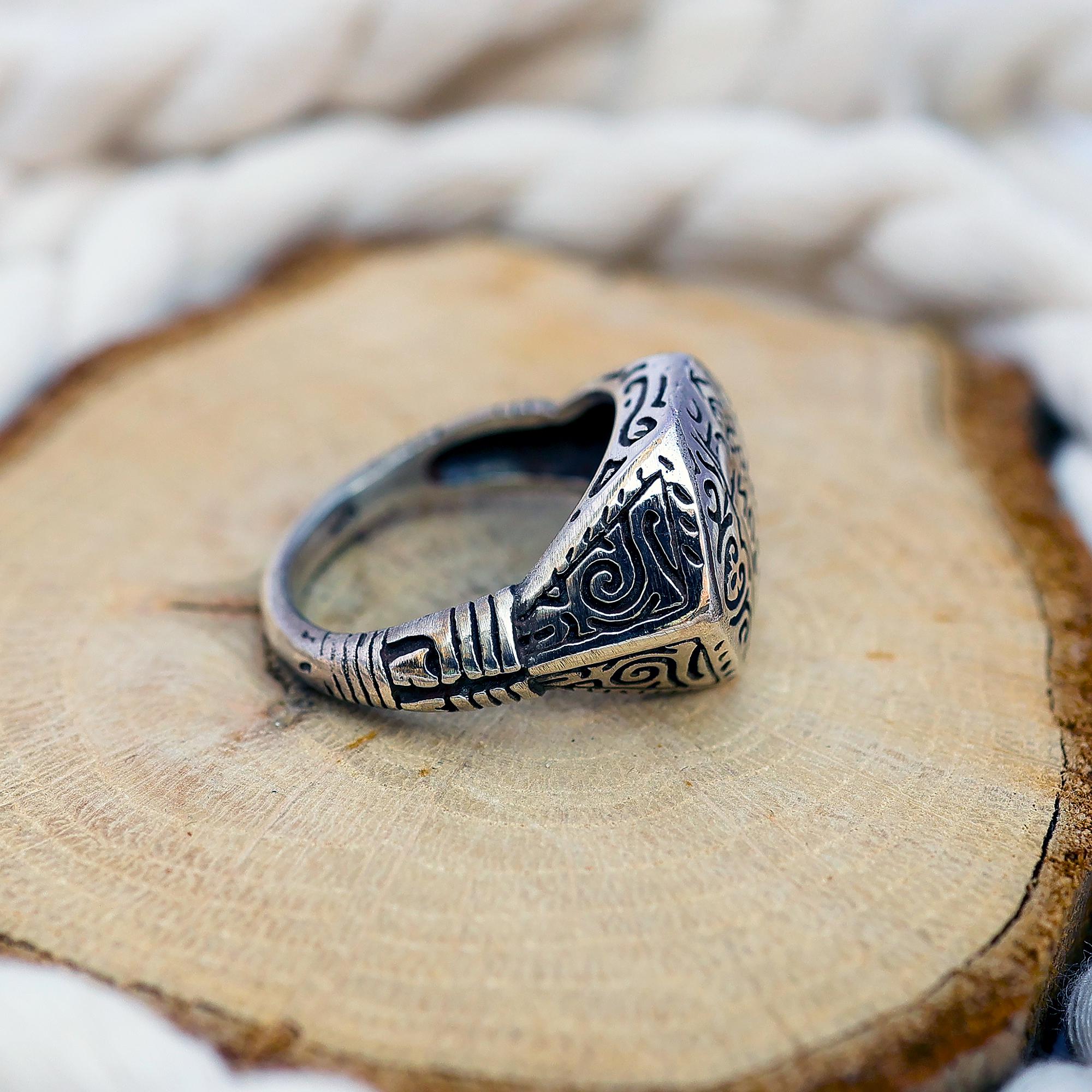 Inscribed Sterling Silver Ring: Ancient Greek Blessing Jewelry - Etsy