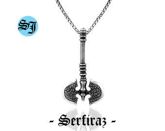 Sterling Silver Battle Axe Necklace: Gothic Viking Norse Jewelry