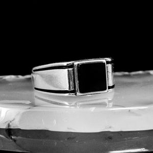 Handmade Sterling Silver Black Onyx Ring - Statement Chevalier