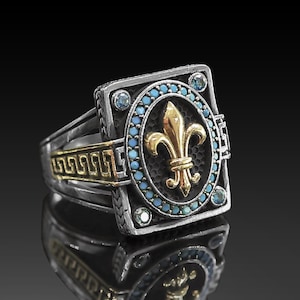 Sterling Silver Fleur De Lis Ring, French Ring, French Jewelry, Vintage French Ring, Silver Ring, Antique Ring