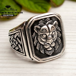Lion Ring Silver, Lion Ring Men, Lion Ring Sterling, Lion Ring Vintage, Lion Ring, Lion Jewelry, Animal Ring,Lion Head Ring,Silver Lion Ring