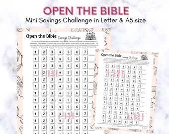 Open the Bible Savings Tracker A5 Letter | Read the Bible Savings Challenge | Read and Save | Bible Printable Challenge | Faith Focused Save