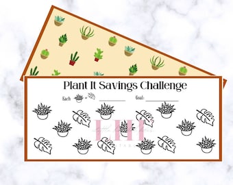A6 Plant Savings Challenge Tracker: Printable Cash Envelope Insert (Digital Download)