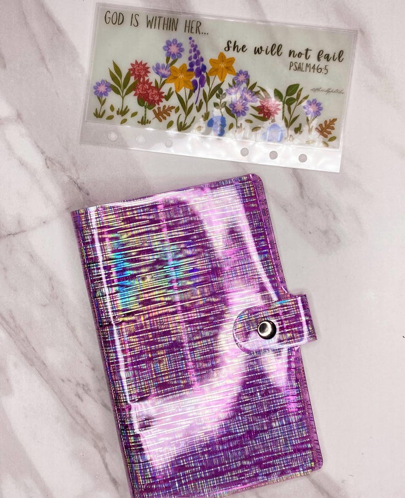 cash envelope A6 meteor shower a6 binder in pink