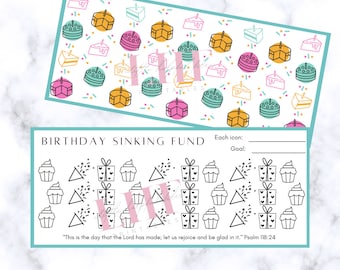 A6 Birthday Savings Tracker: Bible Verse Sinking Fund (Digital Download)