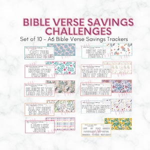 A6 Bible Verse Savings Challenge Bundle Prayer Saving Cash Envelope Insert A6 Saving Tracker A6 Binder Insert Printable A6 Savings Challenge