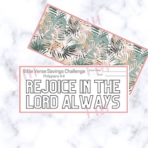 A6 Bible Verse Savings Challenge | Rejoice Prayer | Cash Envelope Insert | A6 Saving Tracker Printable | A6 Savings Challenge | Budgeting