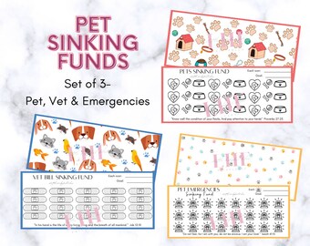 A6 Pet Savings Challenge Bundle: Sinking Funds Tracker (Digital Download)