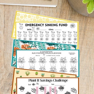 A6 Plant Lover Savings Challenge Bundle: Tracker Printable (Digital Download)
