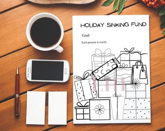 Holiday Sinking Fund Sheet Printable | Christmas Savings Challenge | Holiday Savings Tracker Sheet | Christmas Savings Tracker