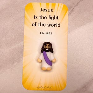 Tiny Jesus Figurine & Bookmark | Tiny Pocket Jesus | Youth Group | Church Gift | Evangelism | Religious Gift | We All Need Jesus Mini Jesus