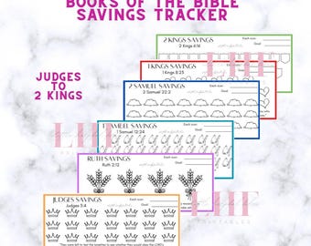 Judges to 2 Kings Savings Tracker: Individual Books of the Bible Budgeting, A6 Savings Fund (Digital Download)