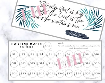 A6 No Spend Monthly Savings Challenge | Two Versions | A6 No Spend Saving Tracker | A6 No Spend Challenge | No Spending Monthly Challenge