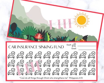 A6 Car Insurance Savings Tracker: Sinking Fund Insert (Digital Download)