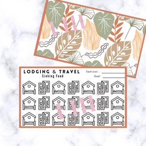 A7 Lodging & Travel Sinking Fund | Saving for Vacation | Budget Trackers | A7 Cash Envelope System | Travel Savings Tracker