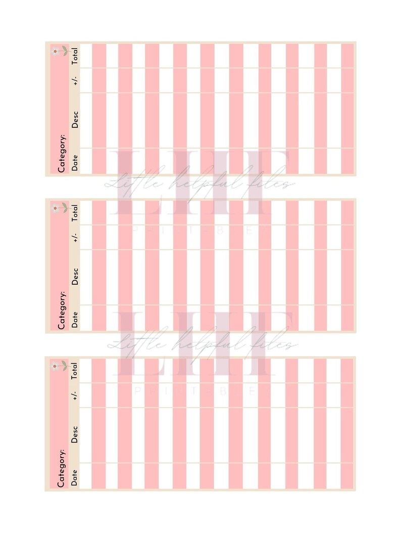 Cash Envelope Budget Tracker Printable Flower Budget Etsy