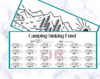 Camping Sinking Fund Tracker: A6 Cash Binder Insert (Digital Download)