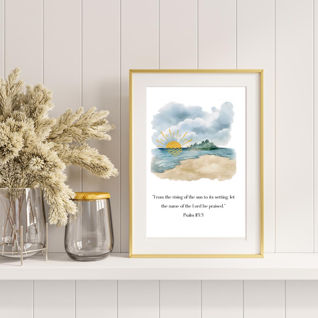 Glass Sun Scripture Psalm 113:3 Rising Sun Bible Verse Art (digital Download) - Etsy