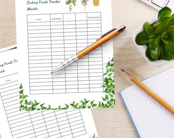 Sinking Fund Tracking List | Printable | Succulent Cactus Plants | Savings List | Savings Tracker Sheet