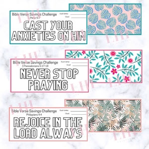 A6 Bible Verse Savings Challenge Bundle Prayer Saving Cash Envelope Insert A6 Saving Tracker A6 Binder Insert Printable A6 Savings Challenge