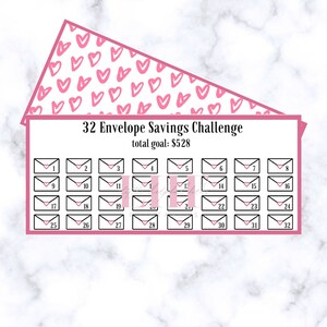 A6 Savings Challenge Printable: 32 Envelope Tracker (Digital Download)