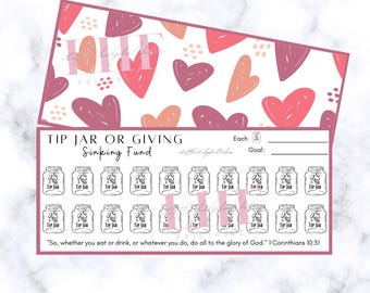 A6 Tip Jar Sinking Fund Tracker: Savings Challenge (Digital Download)