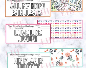 A6 Bible Verse Savings Challenge Bundle Jesus Saving Cash Envelope Insert A6 Saving Tracker A6 Binder Insert Printable A6 Savings Challenge