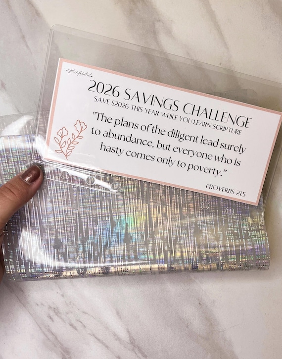 A6 Save 2026 Savings Challenge | Proverbs Bible Verse Tracker PHYSICAL