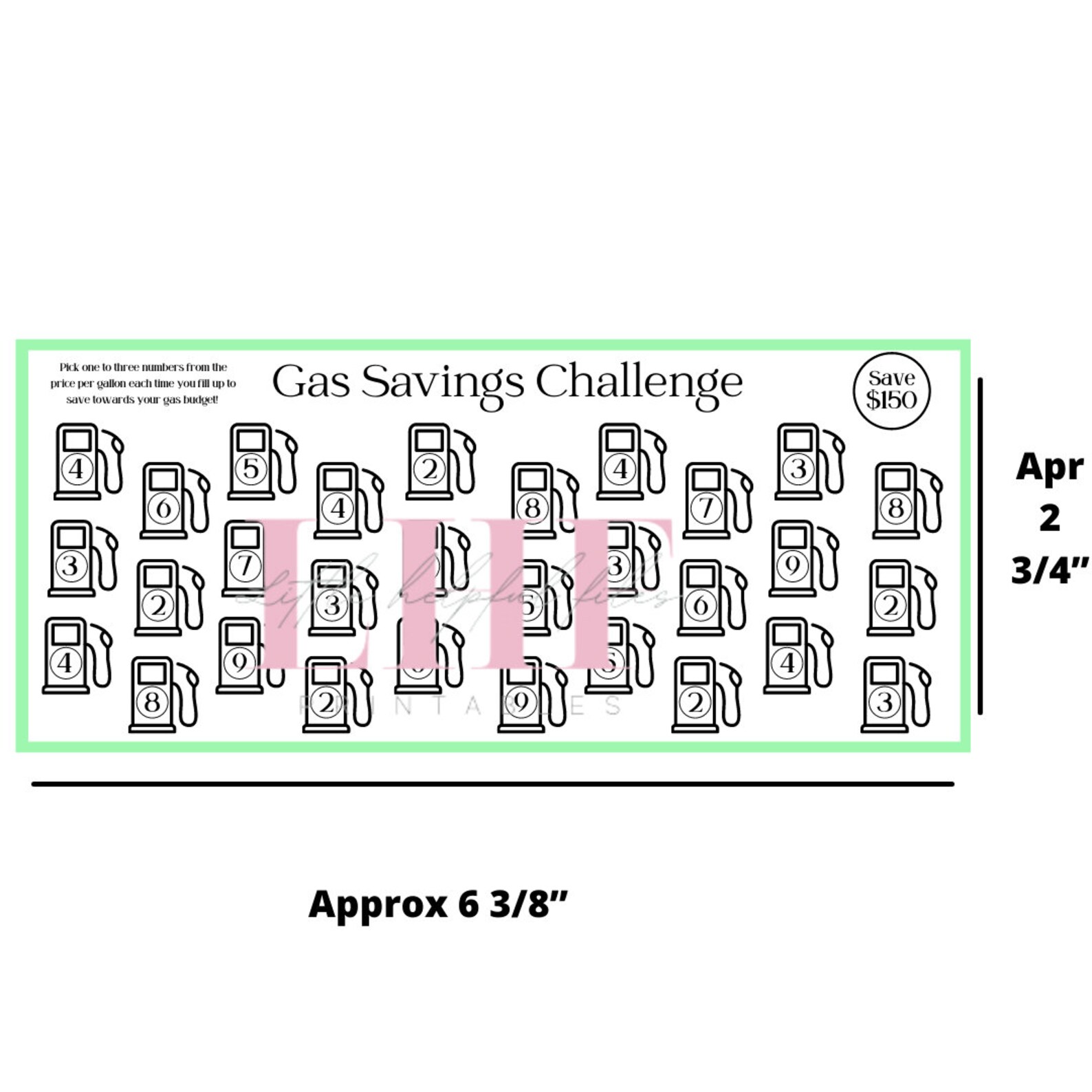 A6 Gas Savings Tracker Gas Savings Challenge Gas Savings - Etsy