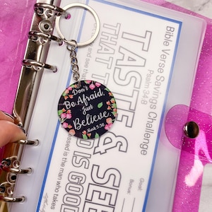 Floral Bible Verse Keychain | Cash Binder Acrylic Keychain | Cute Scripture Keychain | Faith Flower Keychain | Just Because Gift | Keychains