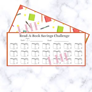 Bracelet de lecture A6 pour enfants | Défi d'économies de lecture de livres | Suivi des économies de livres | Carte de lecture imprimable | Défi Lire un livre