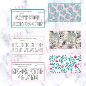 A7 Bible Verse Savings Challenge Bundle: Prayer Savings Tracker (Digital Download)