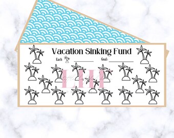 A6 - Strumento per il monitoraggio dei risparmi per le vacanze: inserto per raccoglitore di contanti (download digitale)