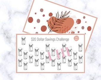 A7 BOHO Savings Challenge Bundle | 10 Dollar, 20 Dollar, 50 Dollar, 100 Dollar Savings Tracker | Save 500 to 2500 | A7 Savings Challenges