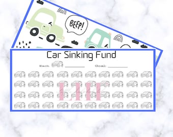 A6 Car Sinking Fund Tracker: Savings Challenge Insert (Digital Download)