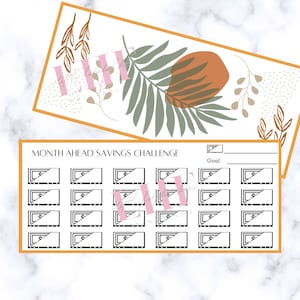 A6 Month Ahead Savings Challenge Tracker (Digital Download)