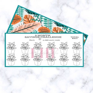 A6 Monthly Savings Tracker | 3 Month Savings Challenge | Monthly Savings Tracker A6 Envelope | A6 Printable Savings Trackers